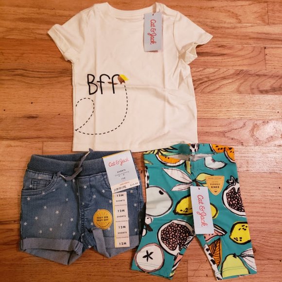 NEW Set of 3 Toddler Clothes BFF T-Shirt & Bottoms - Picture 1 of 6